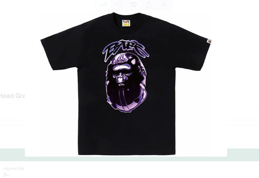 BAPE Ape Head Graffiti Tee Black