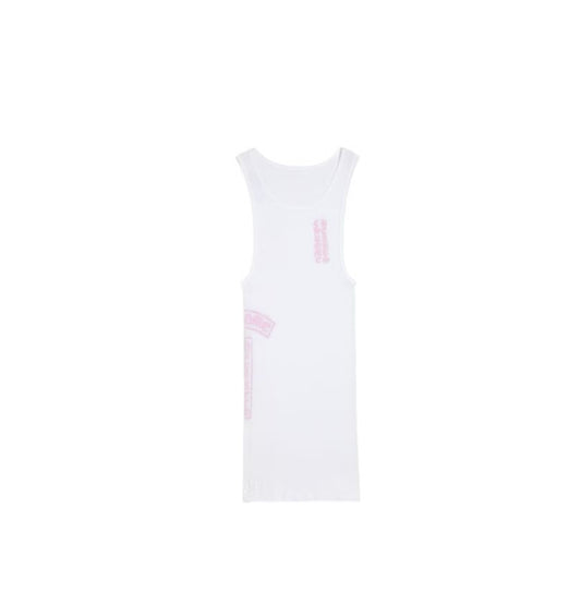 Chrome Hearts T Bar Rib Tank White/Pink