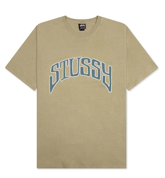 STUSSY ARCHED PIGMENTED DYED TEE ELM