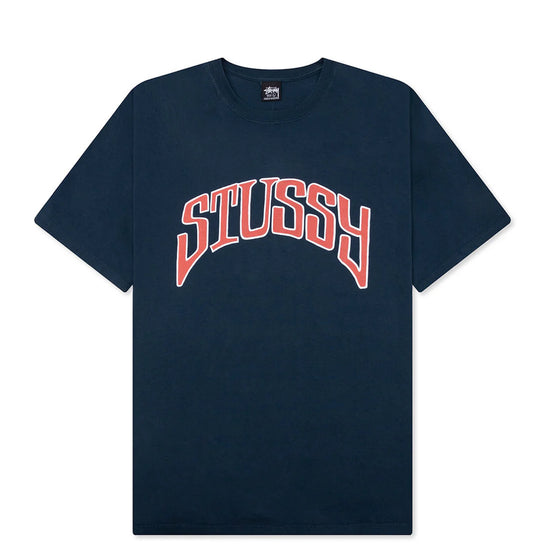 STUSSY ARCHED PIGMENTED DYED TEE NAVY