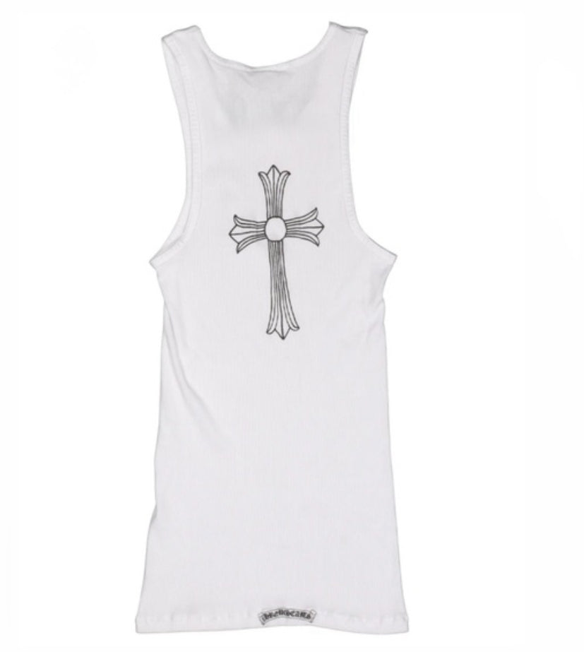 Chrome Hearts Cross Rib Tank White
