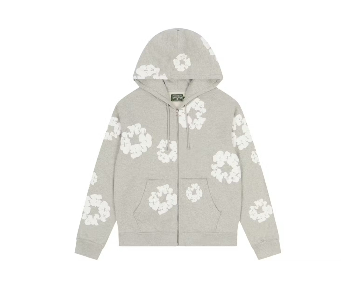 Denim Tears Wreath Zip Up Hoodie Grey