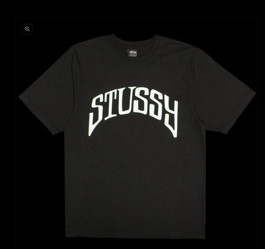 STUSSY ARCHED PIGMENTED DYED TEE Black