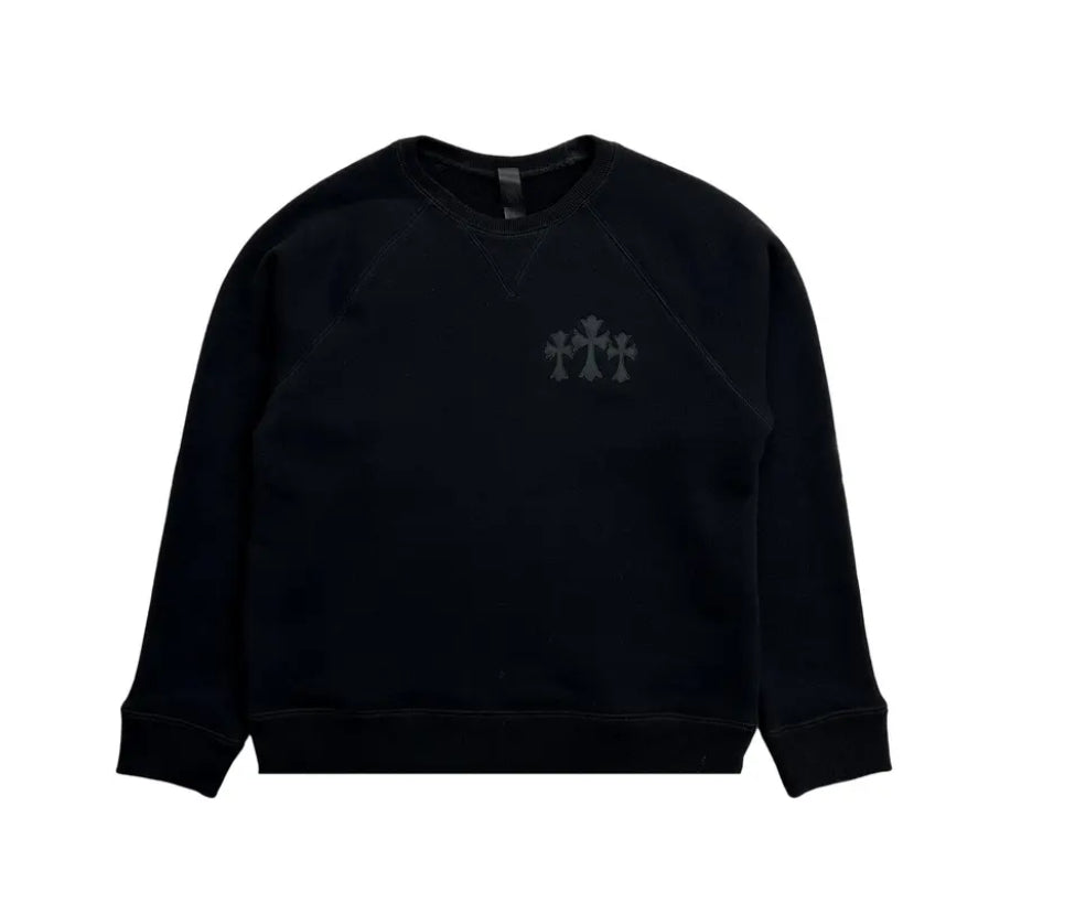 Chrome Hearts Velour Triple Cross Blind Spot Crewneck