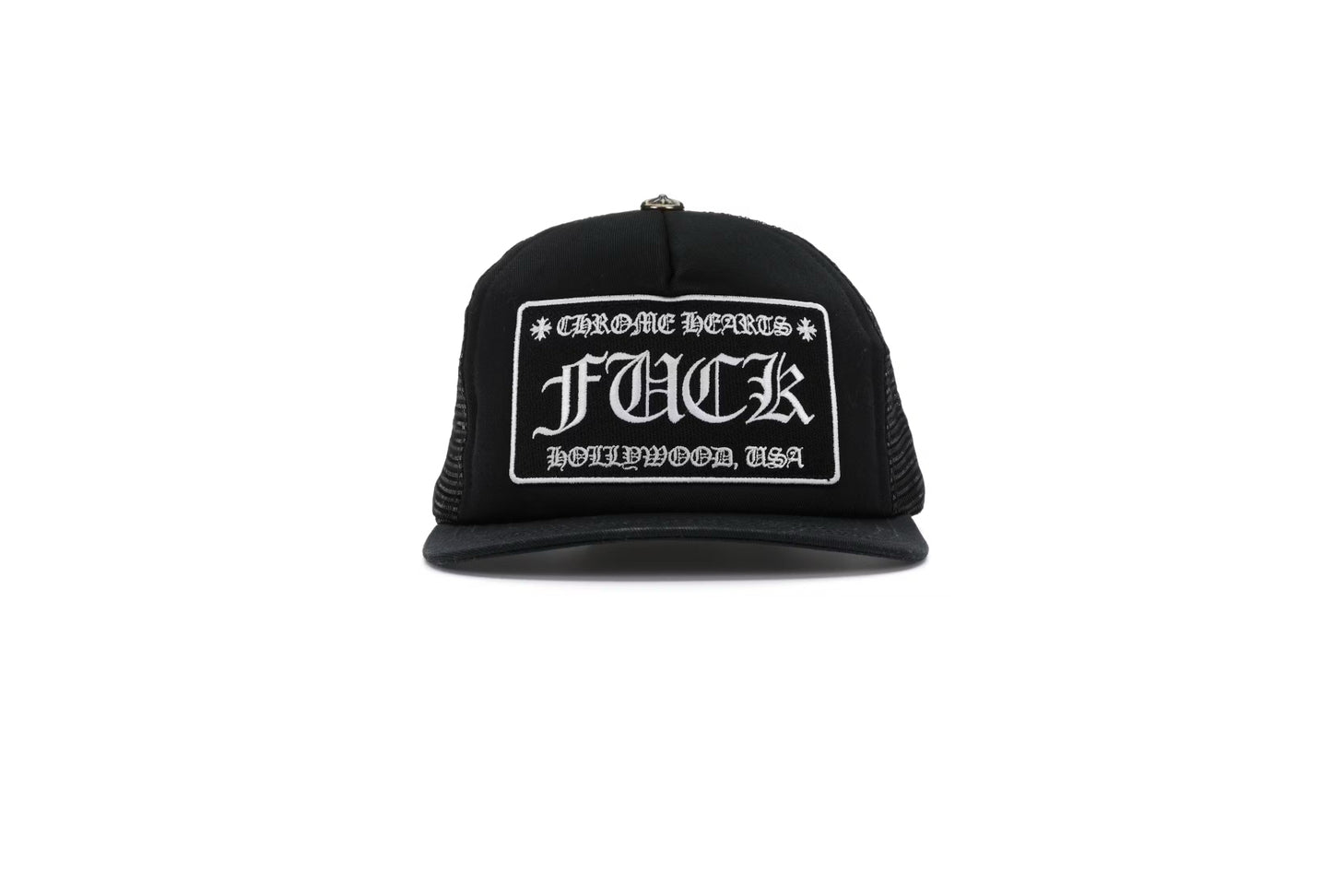 Chrome Hearts Fuck Hollywood Trucker Black