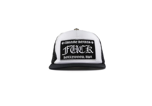 Chrome Hearts Fuck Hollywood Trucker White