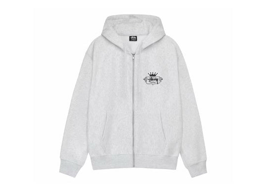 Stussy Built To Last Zip Up Hoodie Ash Grey