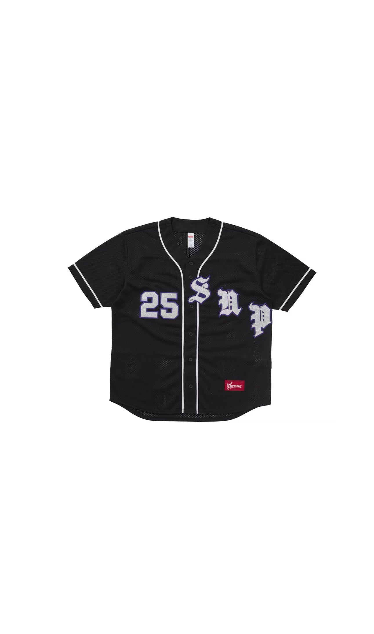 Supreme Old English Baseball Jersey Black