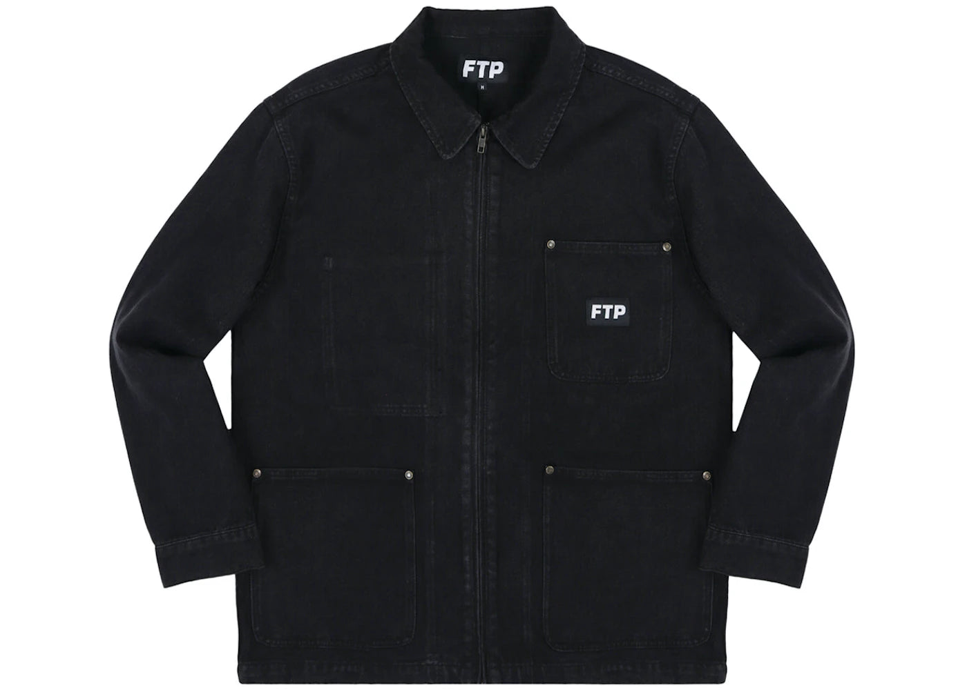 FTP Frayed Denim Logo Chore Jacket
