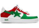 A bathing ape bapesta red green