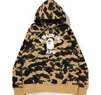 BAPE 1st College Hoodie (Yellow Camo)