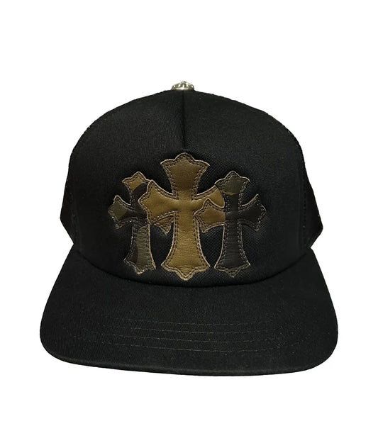 Chrome Hearts Triple Cross Camo Leather Patches Trucker