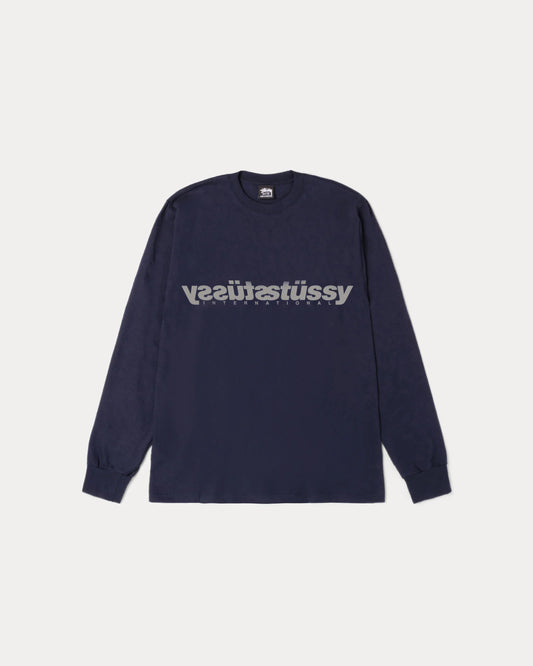 STUSSY MIRROR L/S TEE (NAVY)