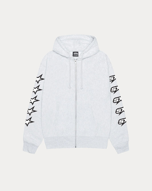 STUSSY SPEEDWAY ZIP HOODIE (ASH HEATHER)