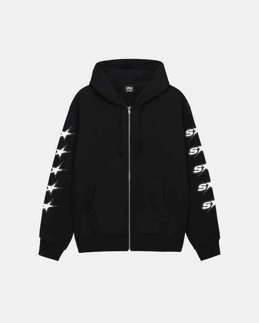 STUSSY SPEEDWAY ZIP HOODIE (BLACK)