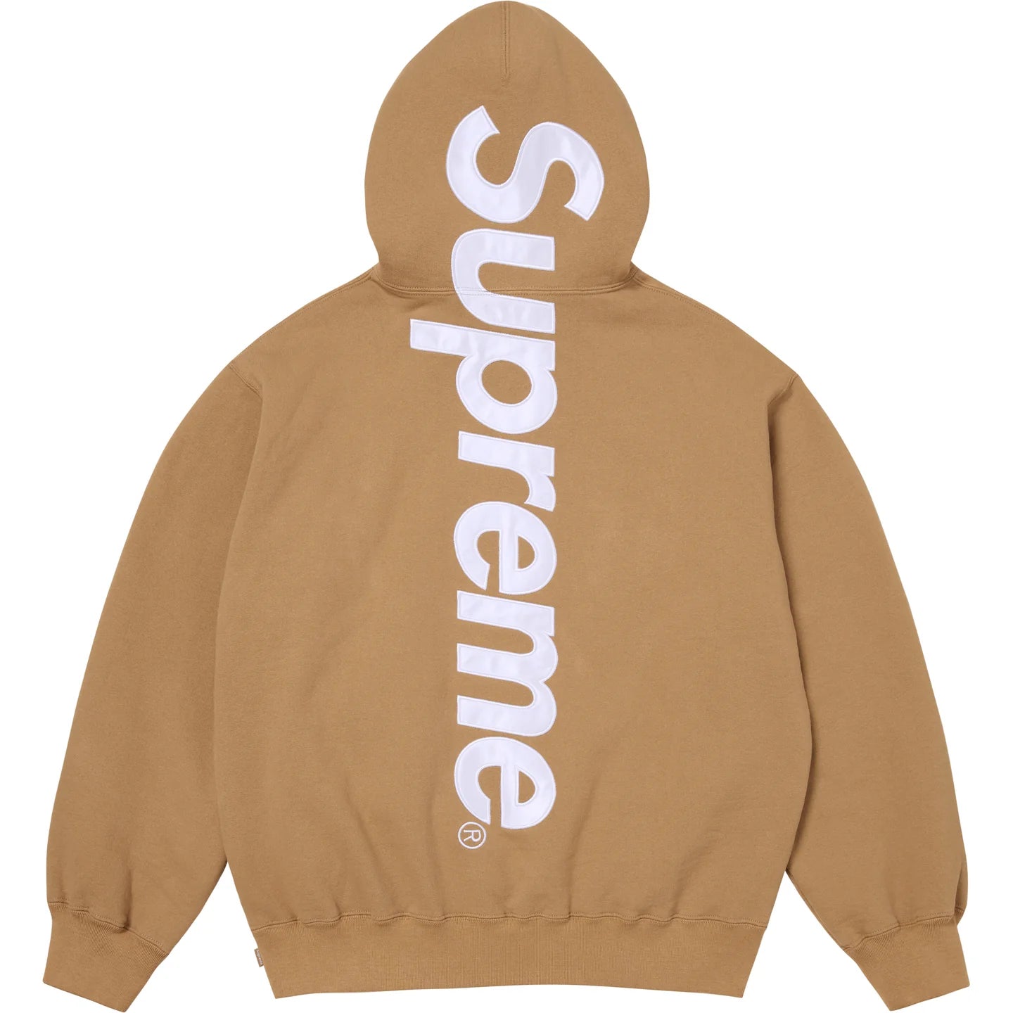 Supreme Satin Appliqué Hoodie (Light Tan)