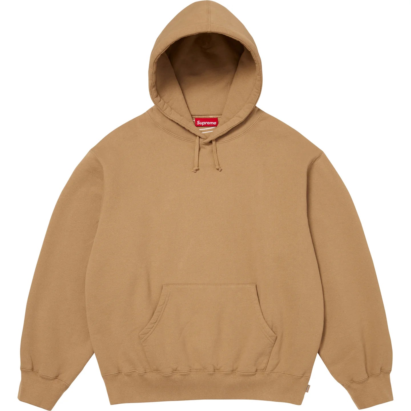 Supreme Satin Appliqué Hoodie (Light Tan)