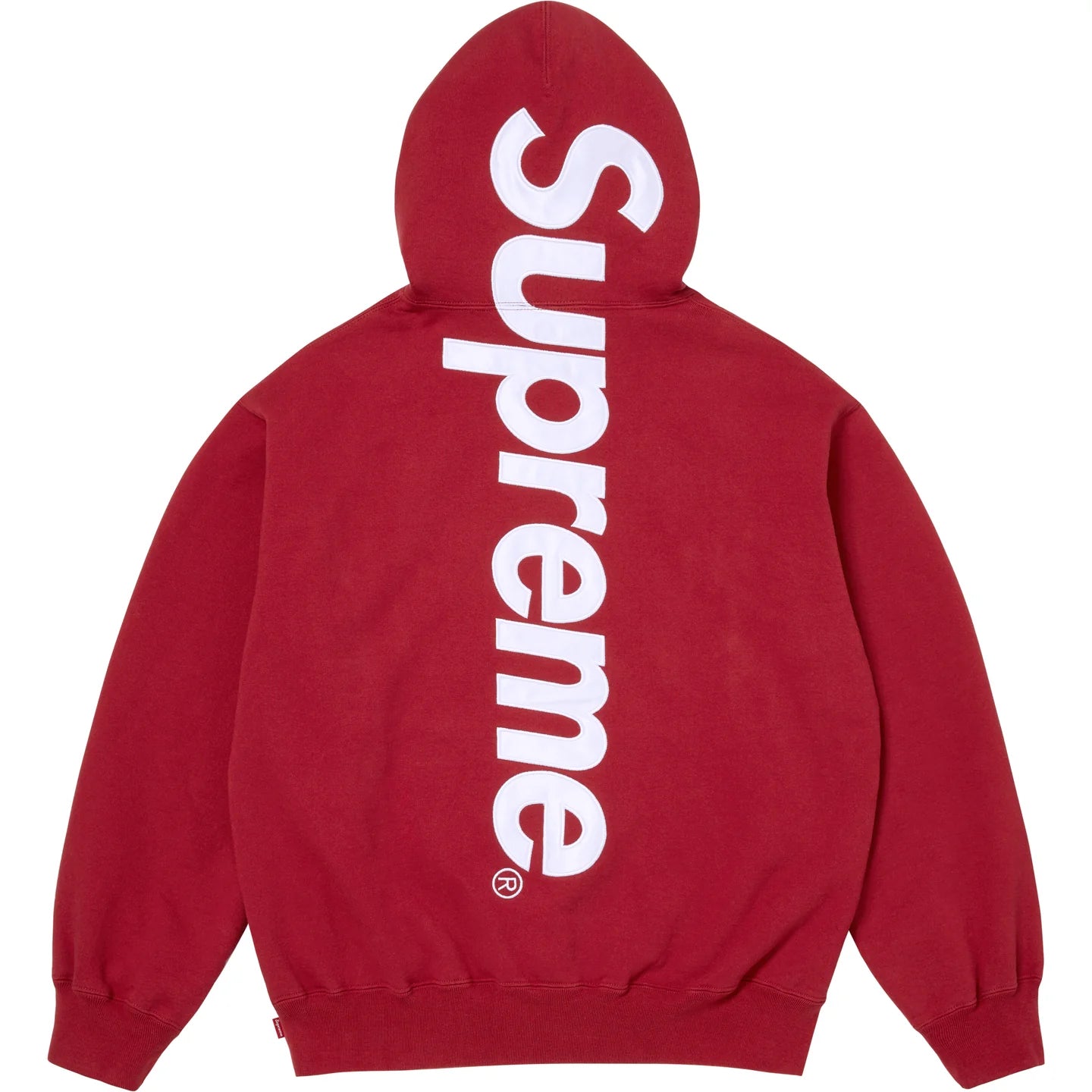Supreme Satin Appliqué Hoodie (Dark Red)
