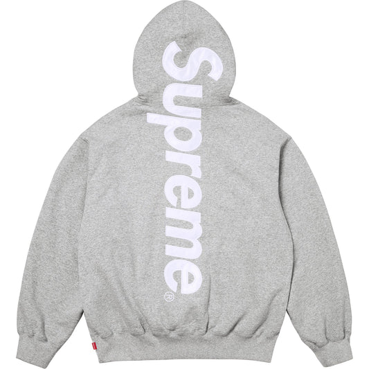 Supreme Satin Appliqué Hoodie (Heather Grey)