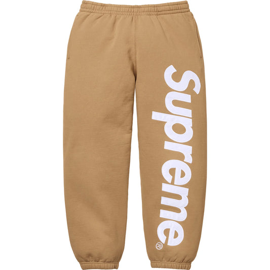Supreme Satin Appliqué Sweatpants (Light Tan)