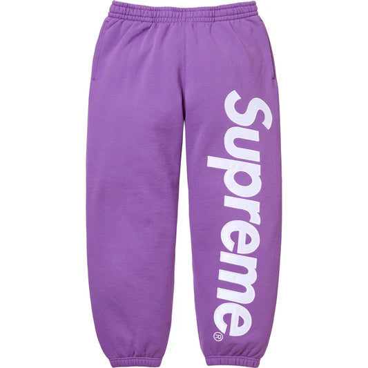 Supreme Satin Appliqué Sweatpants(Violet)