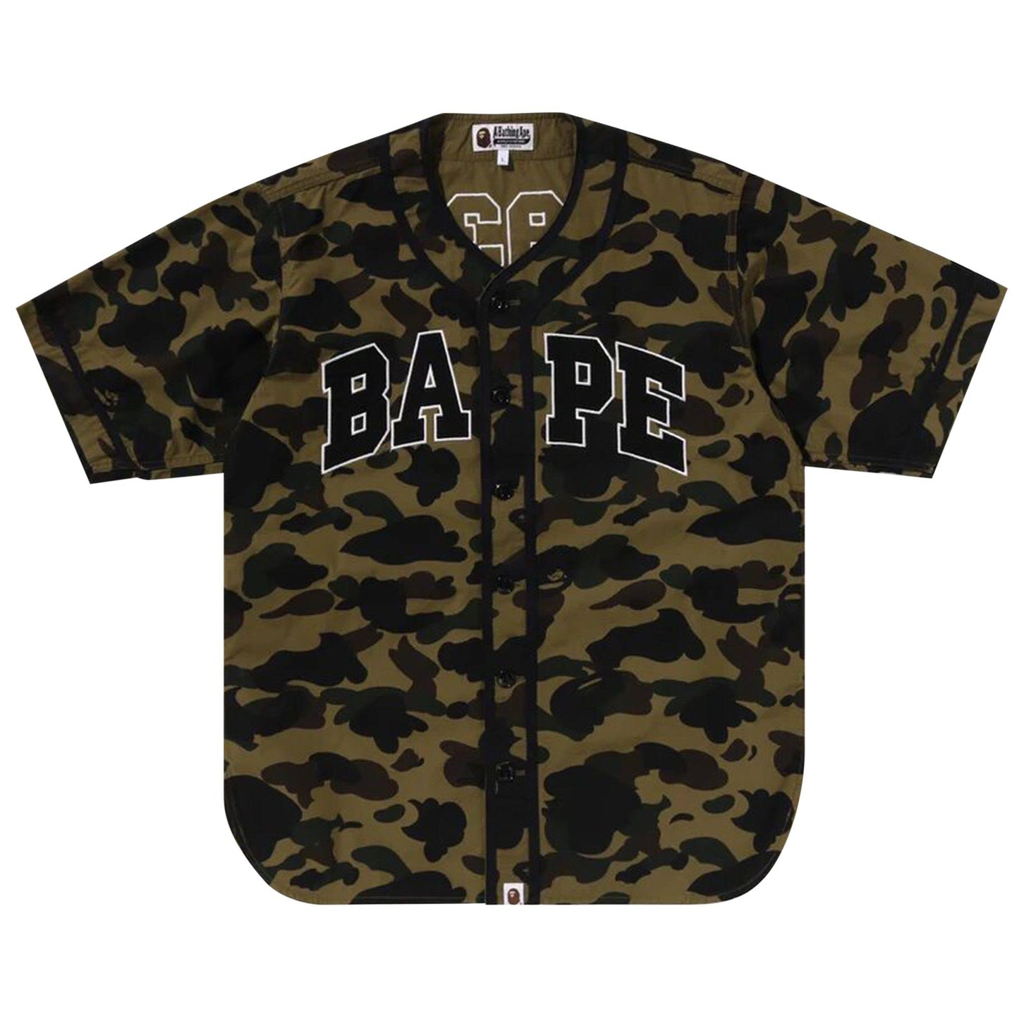 BAPE 1st Camo Baseball Shirt Green Camo