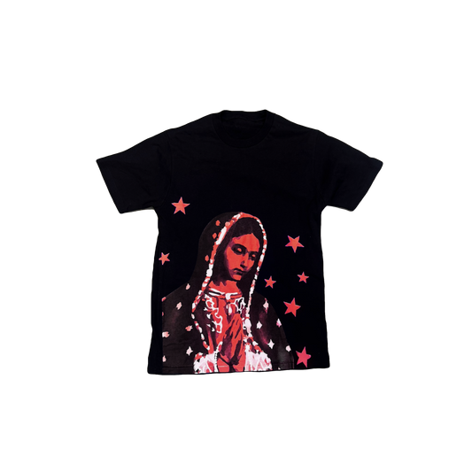 VIRGEN DE GUADALUPE/ARC LOGO TEE (BLACK/RED)