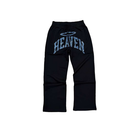 Heaven Rhinestone Relaxed Sweatpants (Black/Blue)