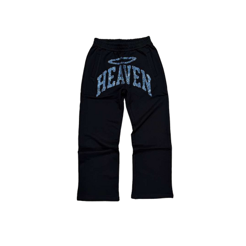 Heaven Rhinestone Relaxed Sweatpants (Black/Blue)