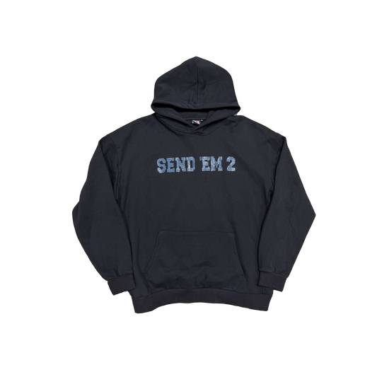 Heaven Arc Logo Rhinestone Hoodie Black/ Blue