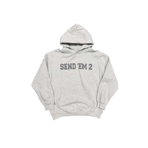 Heaven Arc Logo Rhinestone Hoodie Grey/White