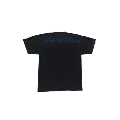 Virgen de Guadalupe Heaven is Forever Glitter Blue/Black Tee