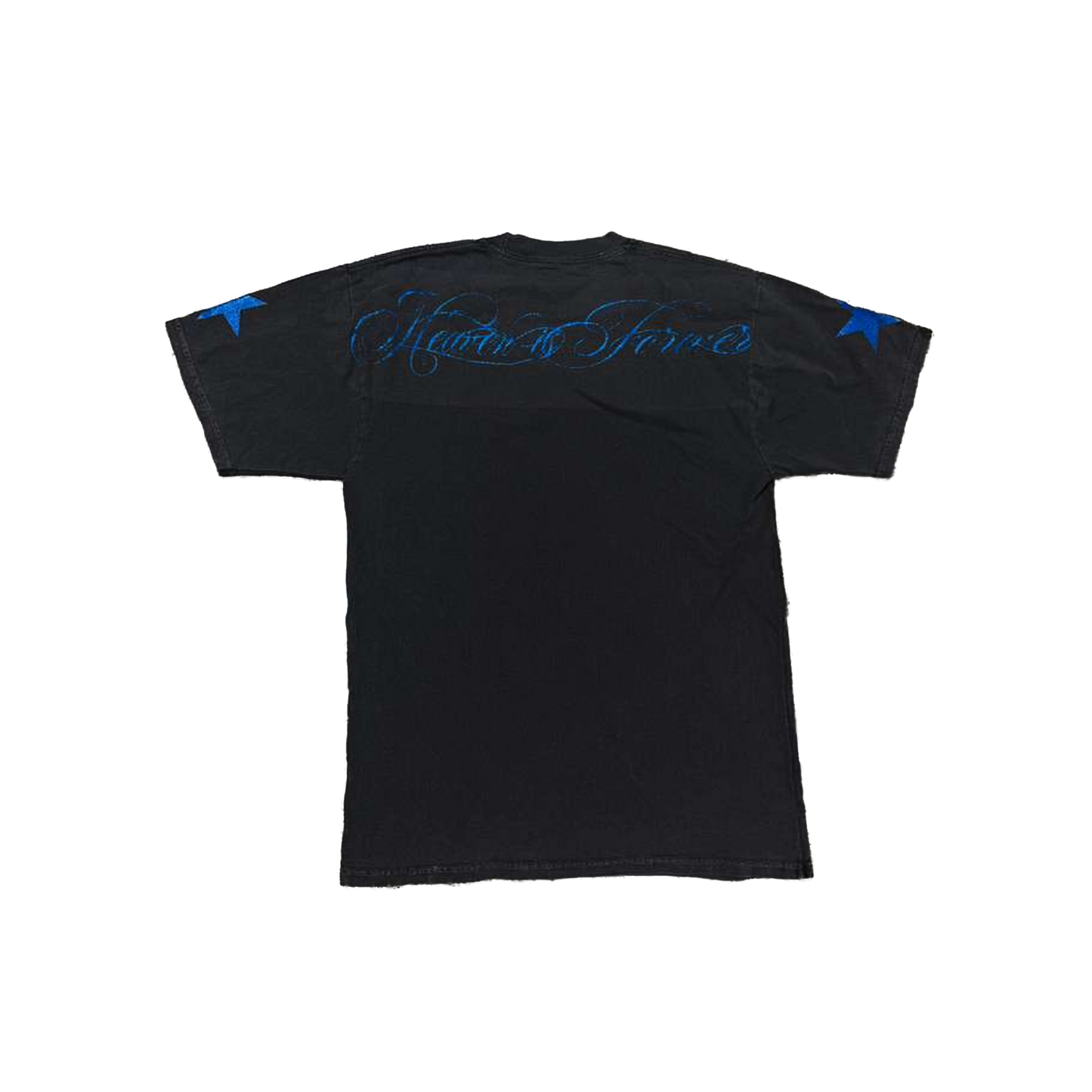 Virgen de Guadalupe Heaven is Forever Glitter Blue/Silver Tee