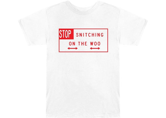 VLONE x Pop Smoke Stop Snitching on the Woo Tee White
