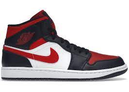 Jordan 1 Mid "White Black Red"