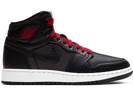 Jordan 1 Retro High Black Satin Gym Red Black (GS)