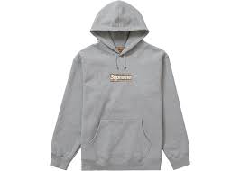 Supreme x Burberry Box Logo Hoodie Heather Grey