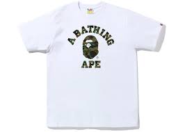 Bape College Camo Tee White Green